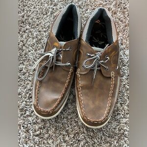 Island surf brand  Men's Brown Leather Boat Shoes size 12